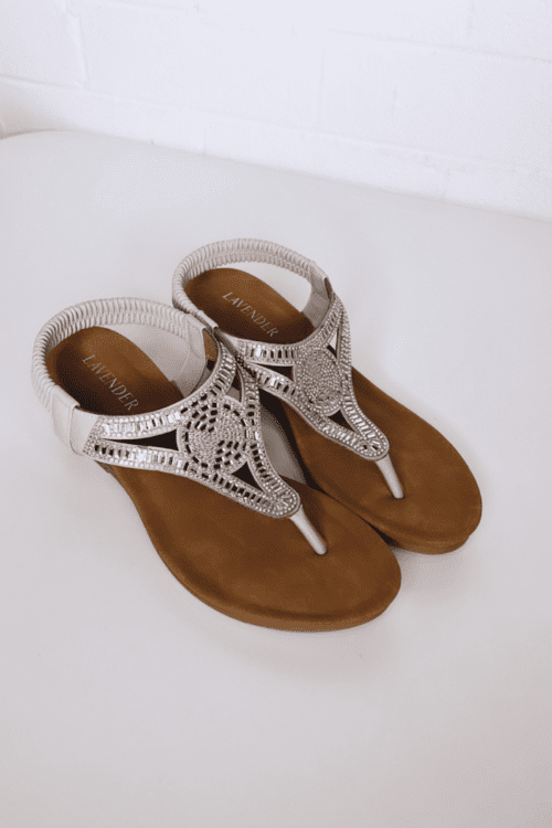 Sienna Wedge Sandal - Cream - Image 2