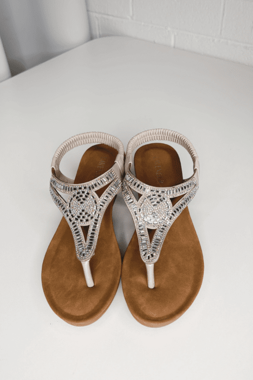 Sienna Wedge Sandal - Cream - Image 4