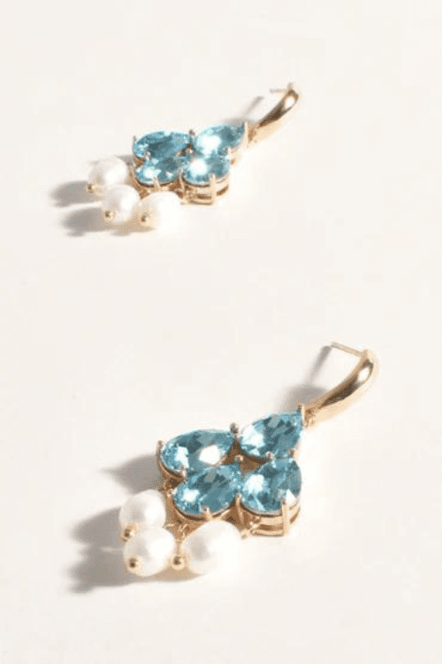 Aegean Glass Pearl Earring - Blue