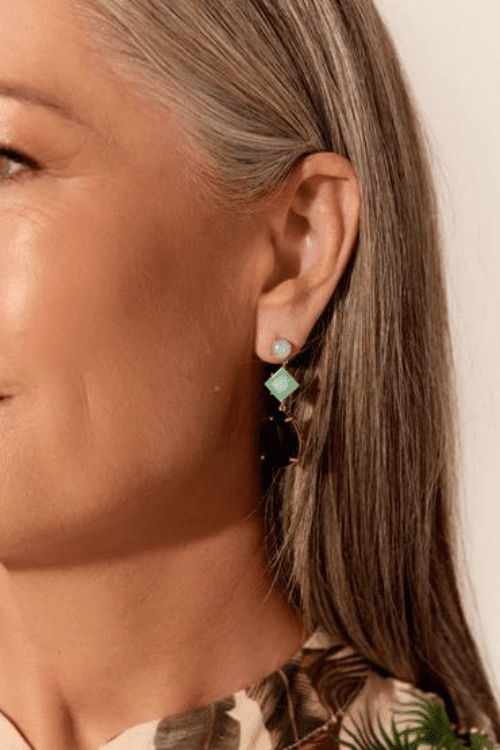 Trinny Trio Earrings - Green