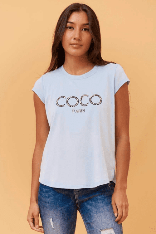 Coco Paris Tee – Pale Blue