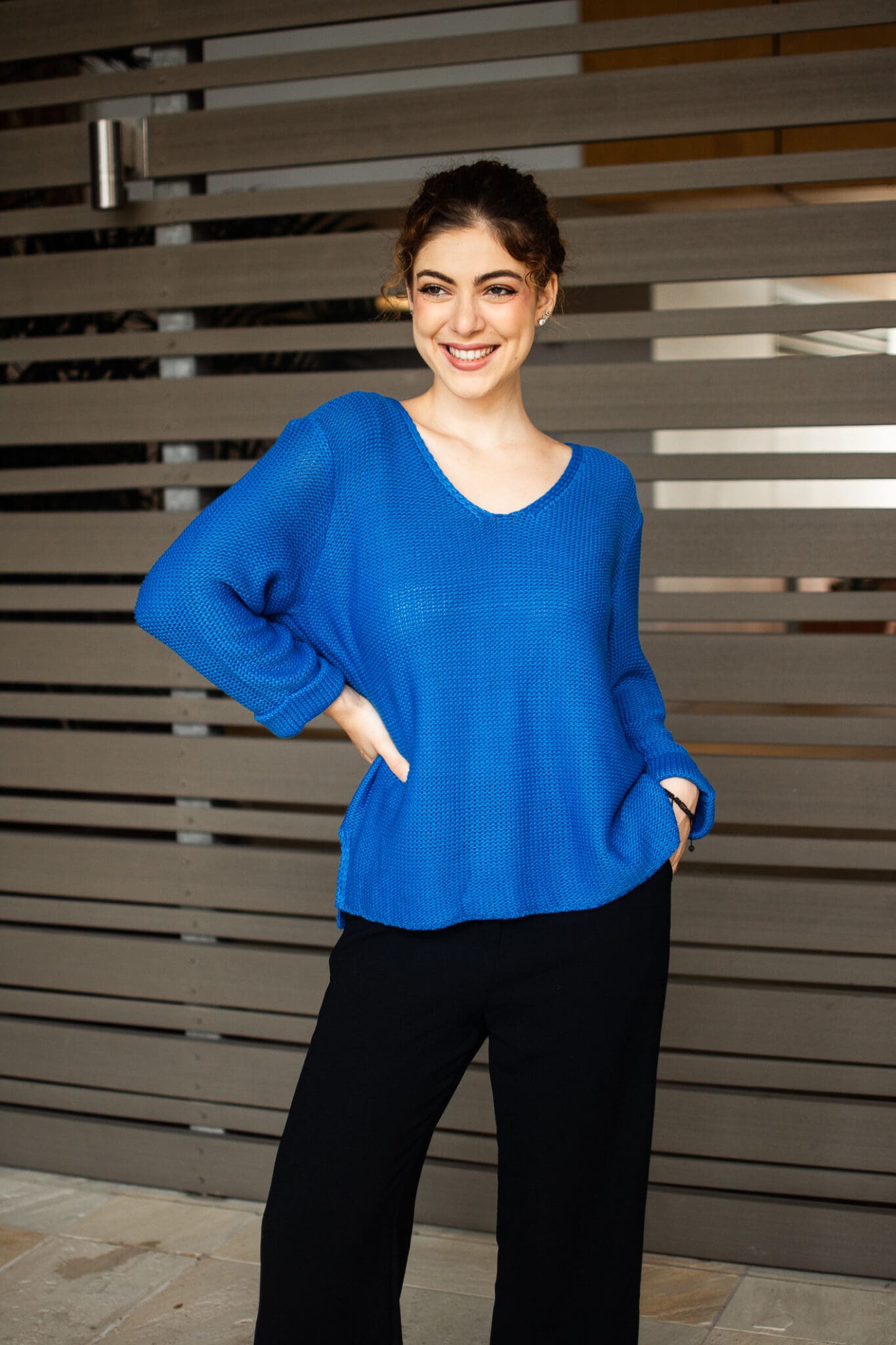Valerie V Neck Knit – Royal Blue - Image 5
