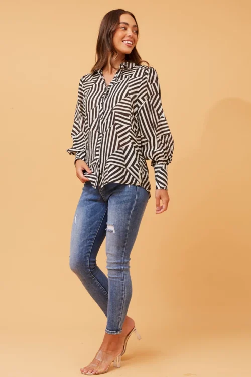 Belle Shirt - Black Stripe