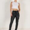 Cassie Chinos - Wet Look Black - Image 5