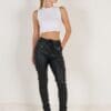 Cassie Chinos - Wet Look Black - Image 6