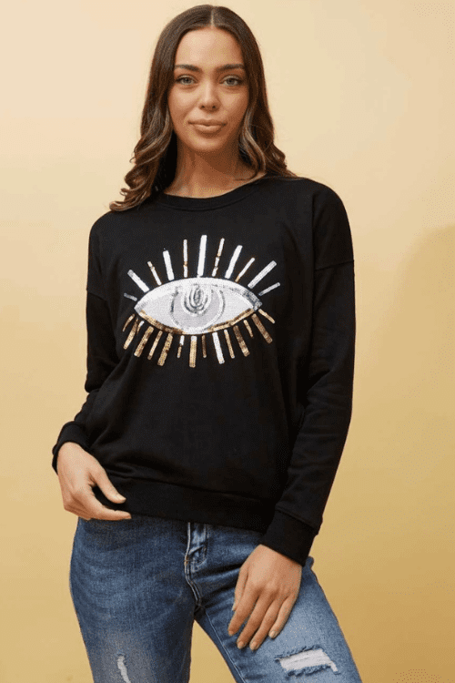 Evil Eye Sweatshirt - Black