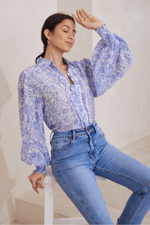 Maisie Blouse - Boho Blue