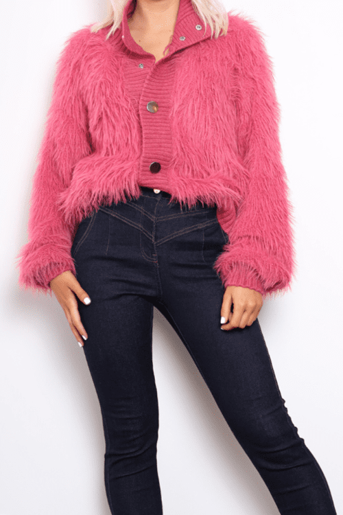 Shaggy Cardi - Hot Pink