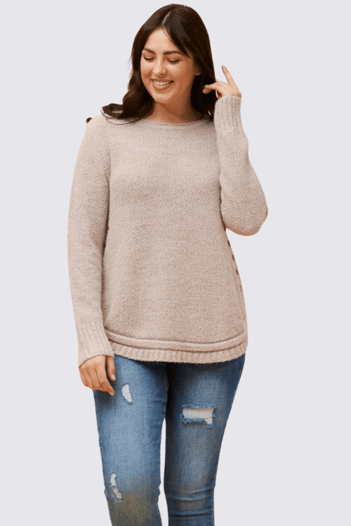 Hillary Button Knit - Blush - Image 2