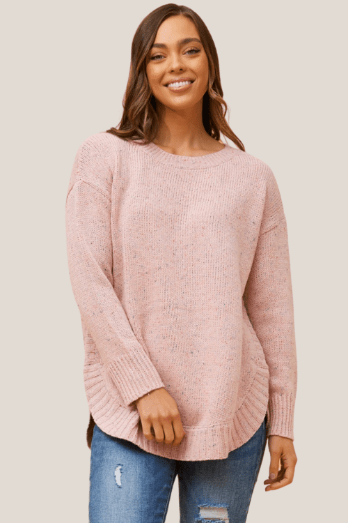 Speckled Knit Jumper - Pink