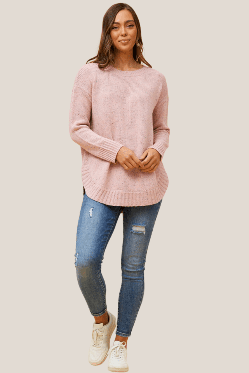 Speckled Knit Jumper - Pink - Image 4