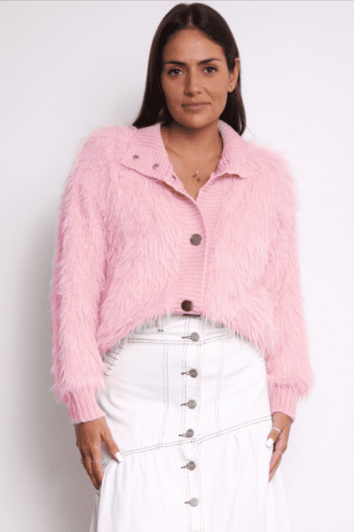 Shaggy Cardi - Baby Pink
