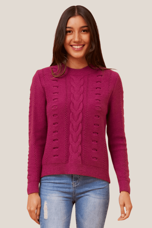 Eleri Cable Knit - Orchid
