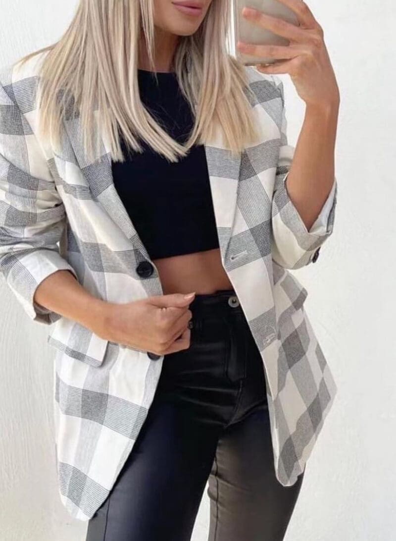 Maddison Blazer - Black Check - Image 2