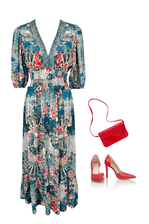 Red Garden Crystal Maxi