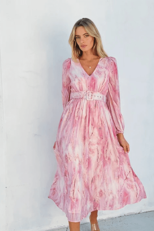 Abstract Midi - Pink