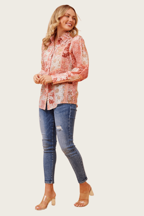 Belle Blouse - Floral Pink Boho - Image 2