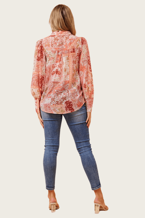 Belle Blouse - Floral Pink Boho - Image 3