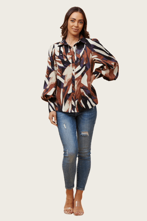 Dayna Blouse - Brown/Black - Image 4