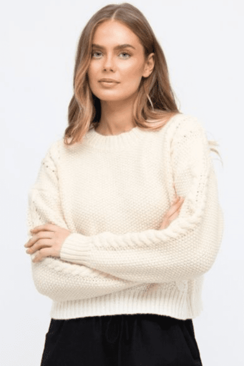 Selena Crop Knit - Cream