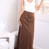 Indiana Denim Maxi Skirt - Chocolate