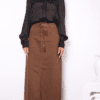 Indiana Denim Maxi Skirt - Chocolate - Image 2