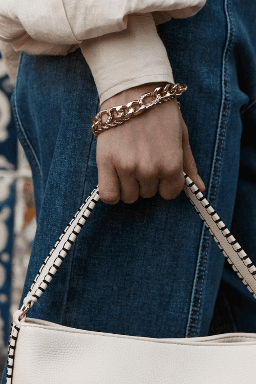 Diamante Link Bracelet Set - Gold