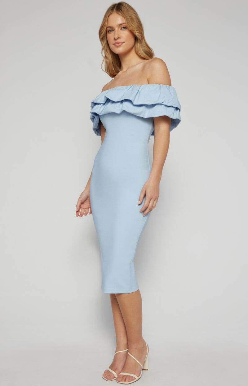 Jacki Ruffled Dress - Blue - Image 4