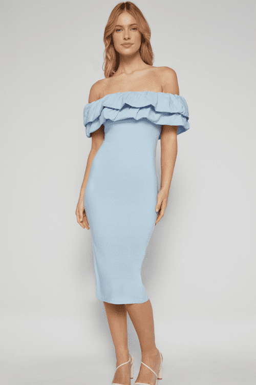 Jacki Ruffled Dress - Blue