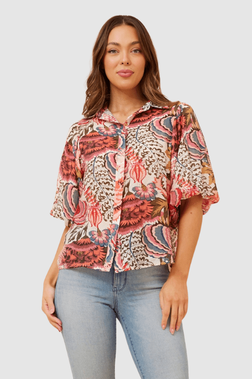 Terri Puff Blouse - Pink