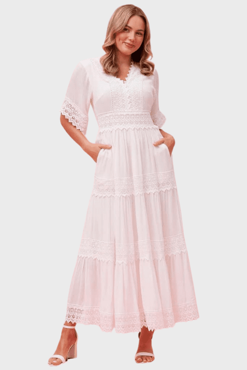 Byron Lace Maxi Dress - White