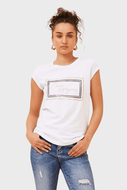 Coco Gorgeous Tee - Caligraphy White