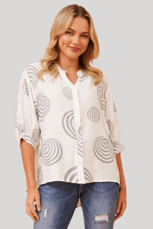 Aspen Top - Abstract White