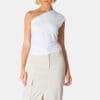Diedre One-Shoulder Top - White - Image 3