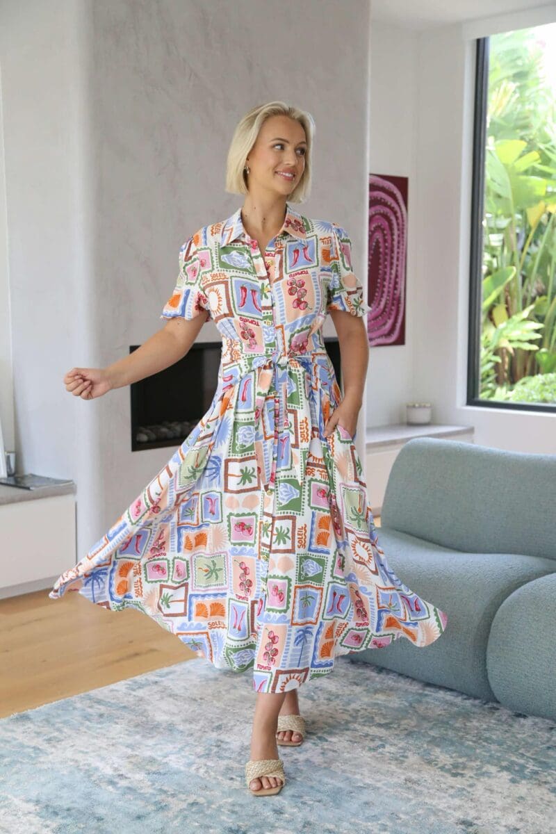 Sicilian Postcard Shirt Dress - Image 7