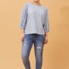 Broderie Anglaise Blouse - Blue - Image 2