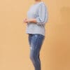 Broderie Anglaise Blouse - Blue - Image 3