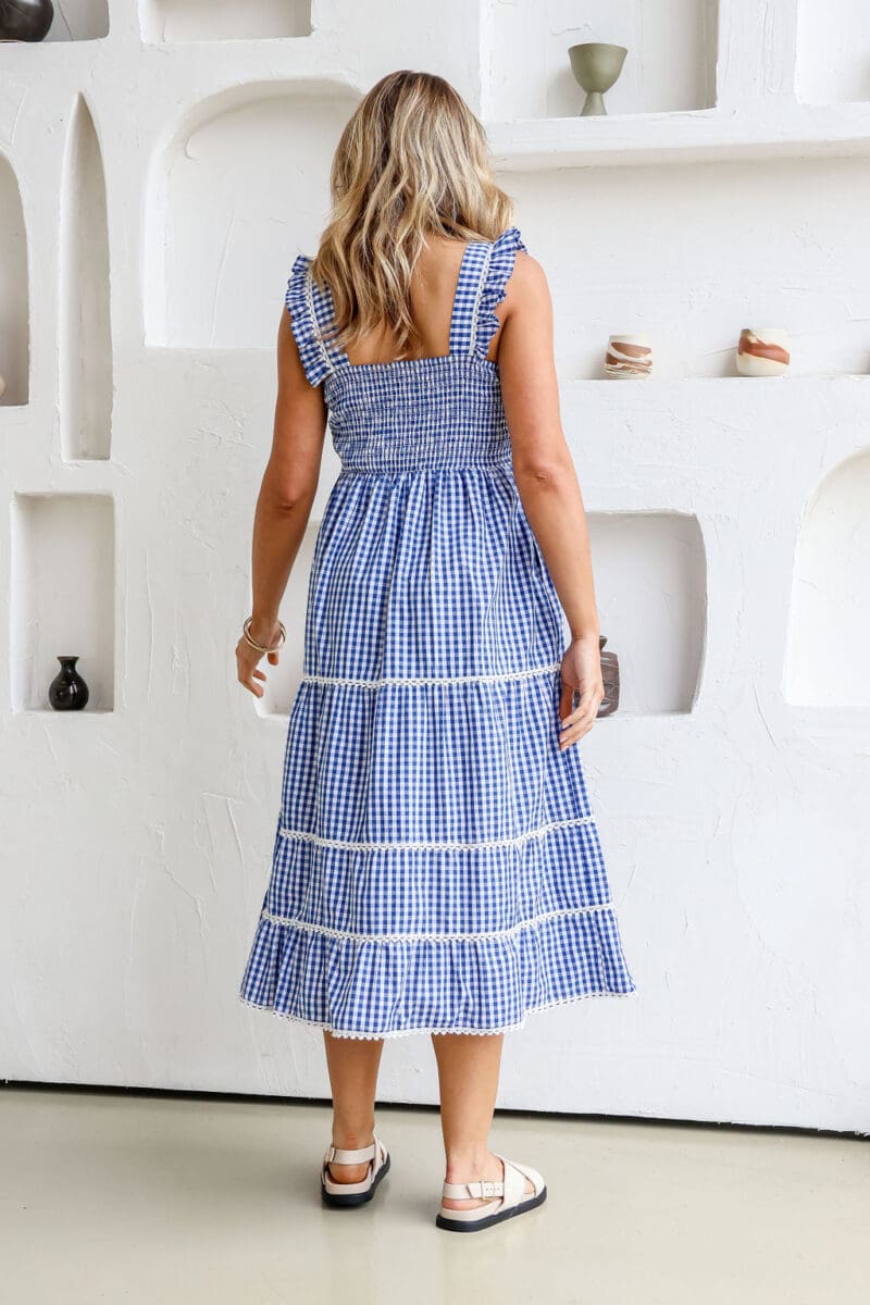 Jesy Gingham Maxi - Blue - Image 4