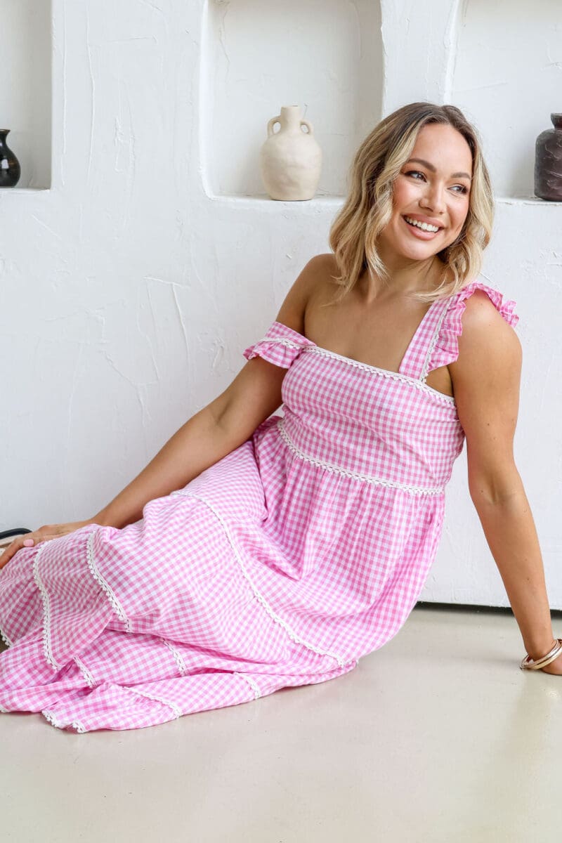 Jesy Gingham Maxi - Pink - Image 2
