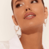 Freshwater Pearl Drop Hoops - Silver