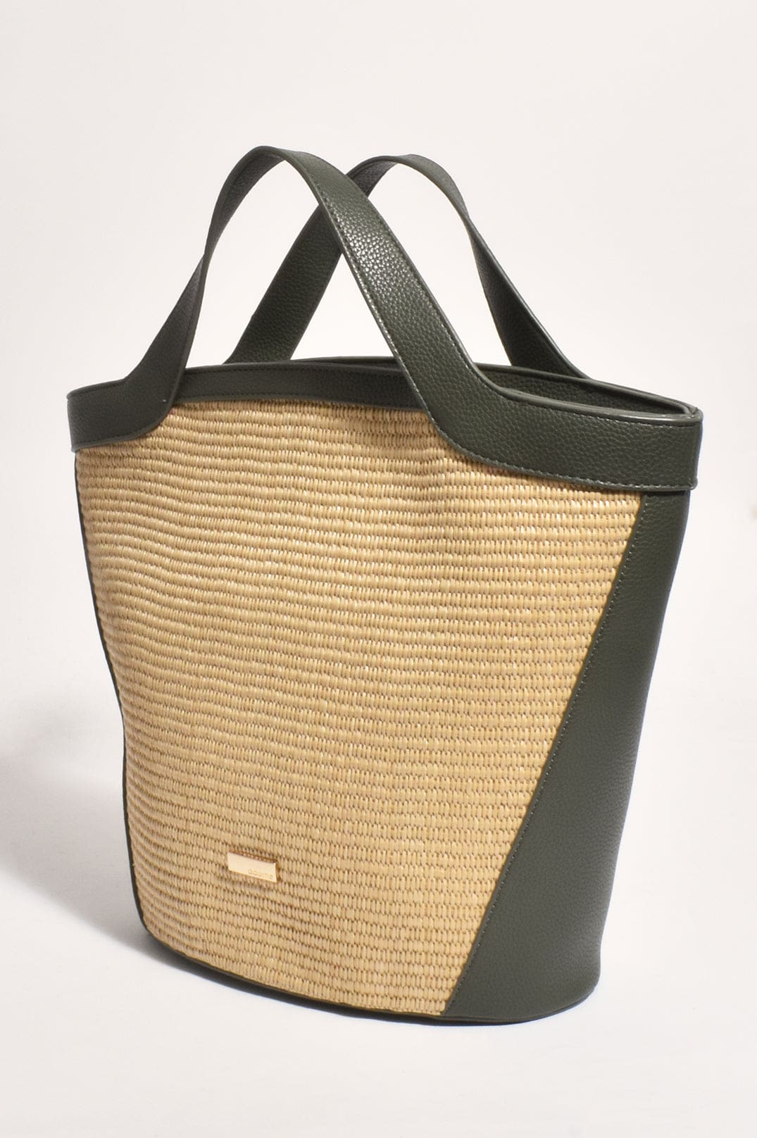 Jamie Contrast Tote - Olive - Image 2
