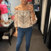 Strawberry Garden Crystal Top - Off Shoulder
