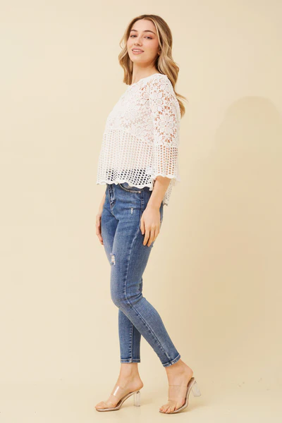Serenity Lace Blouse - White - Image 4