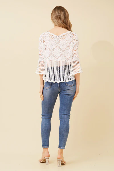 Serenity Lace Blouse - White - Image 3