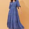 Byron Lace Maxi Dress - Blue - Image 2