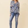 Leo Patchwork Blouse - Blue - Image 2