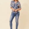 Leo Patchwork Blouse - Blue - Image 5