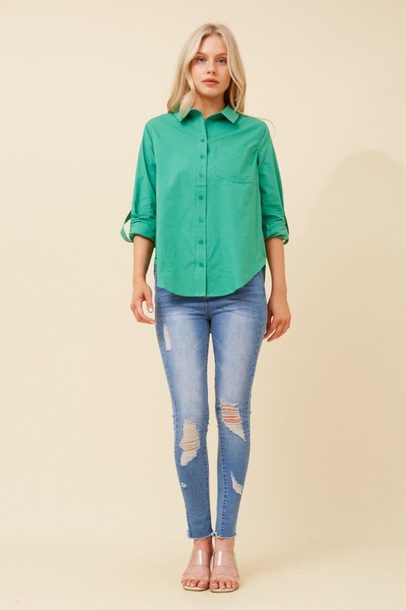 Bailey Solid Shirt - Jade - Image 2