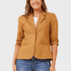 Milos Solid Blazer - Tobacco