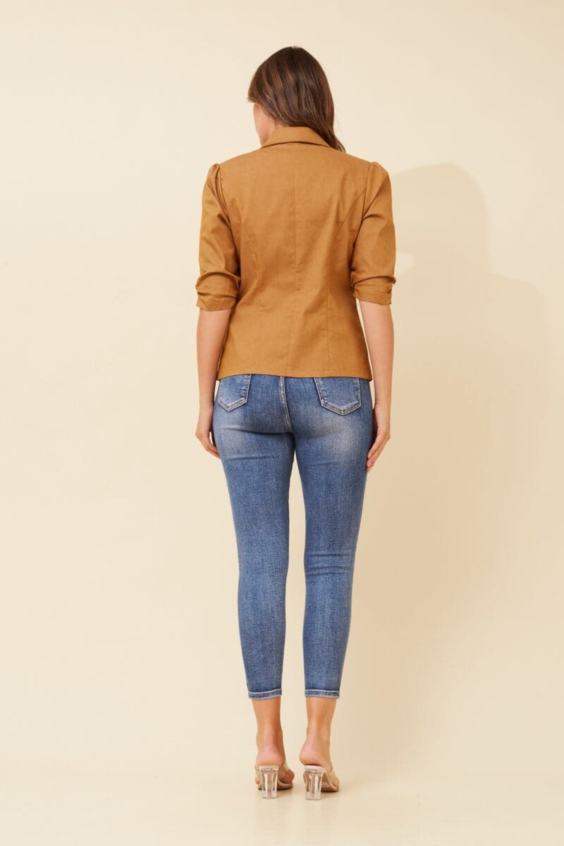 Milos Solid Blazer - Tobacco - Image 5